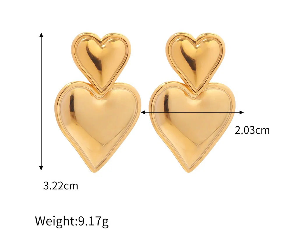 Double Heart Earrings