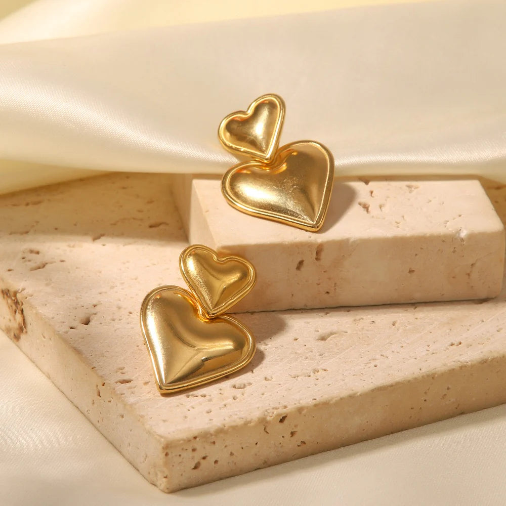 Double Heart Earrings