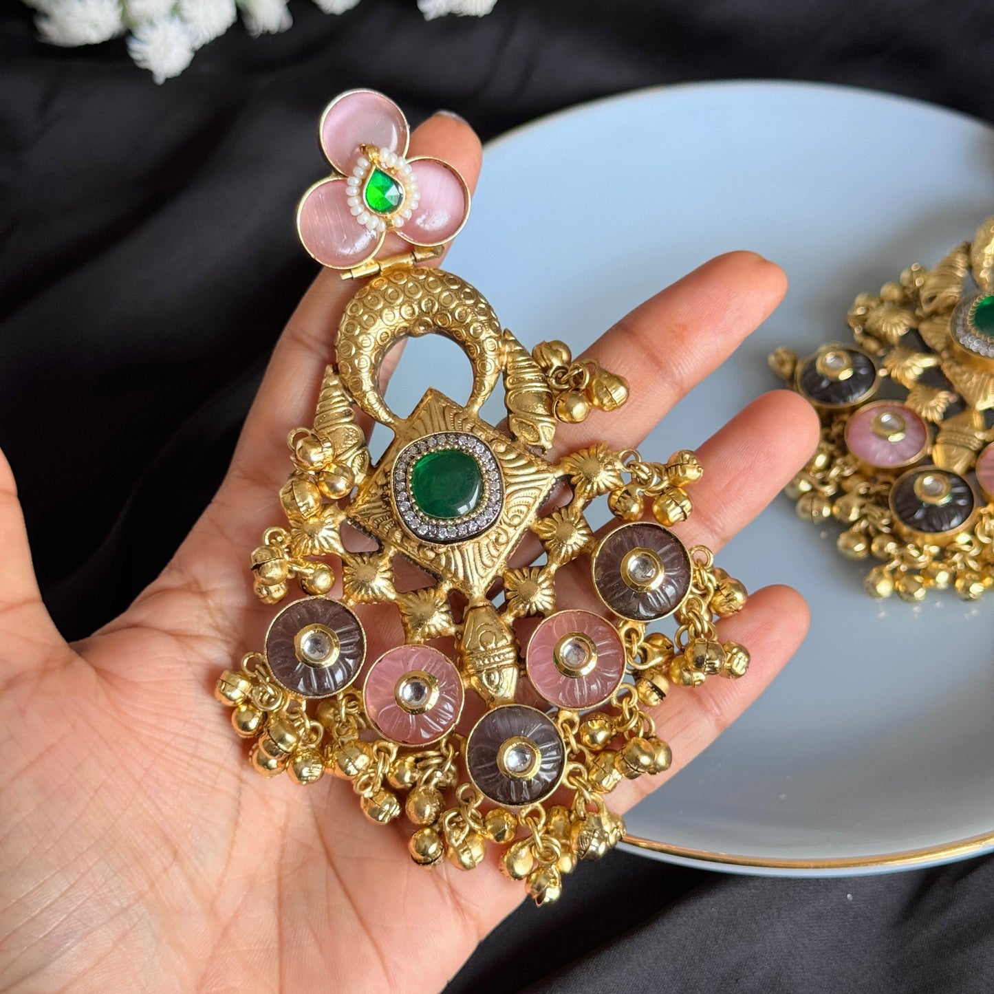 Tanya Gold Chaandbali Earrings
