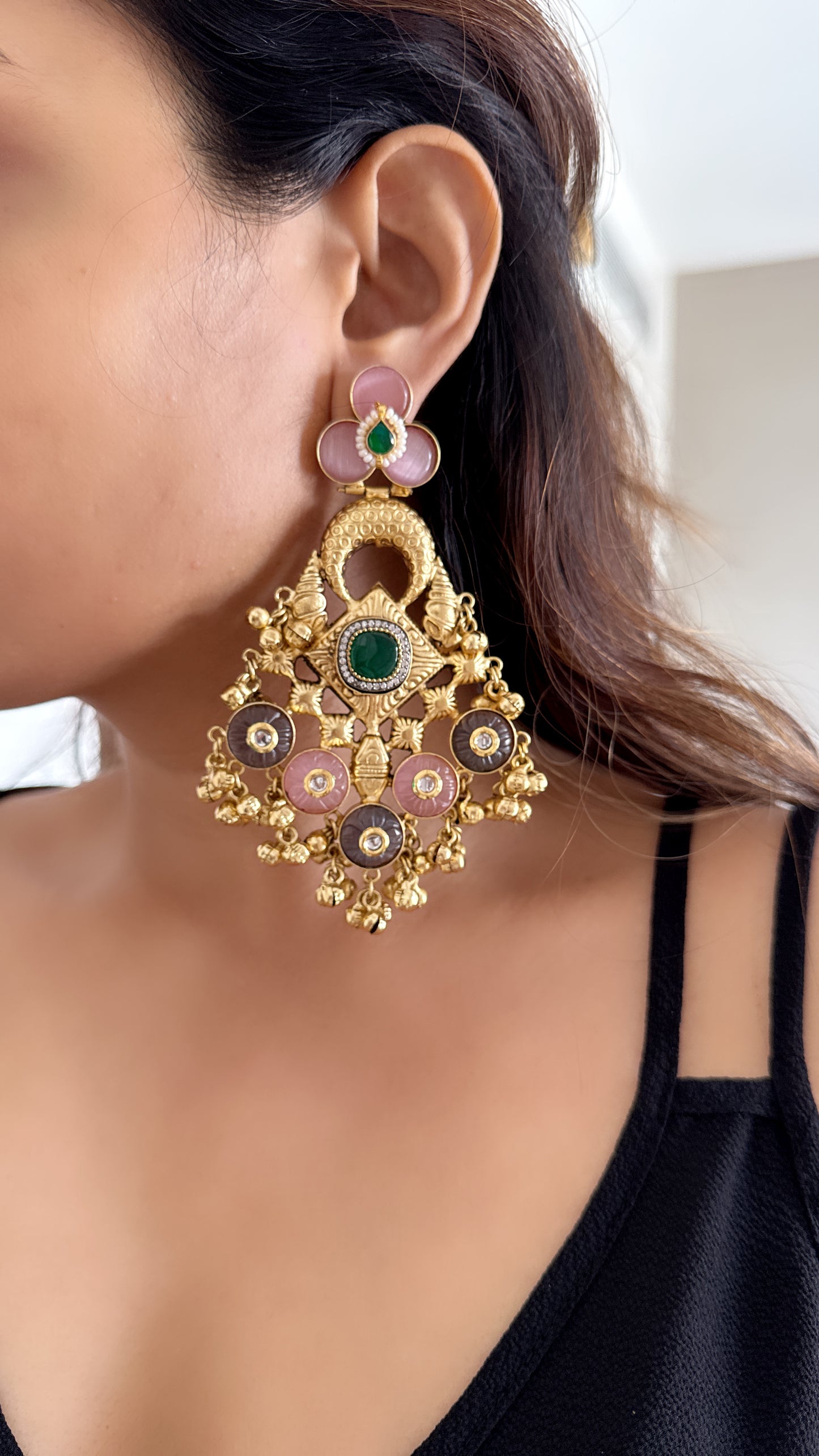 Tanya Gold Chaandbali Earrings