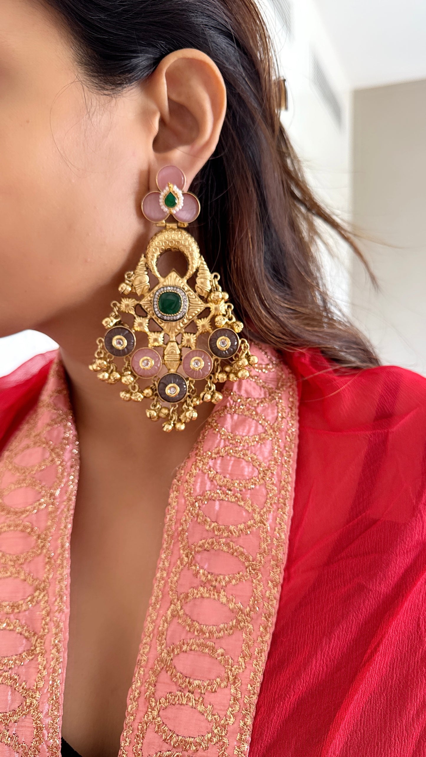 Tanya Gold Chaandbali Earrings