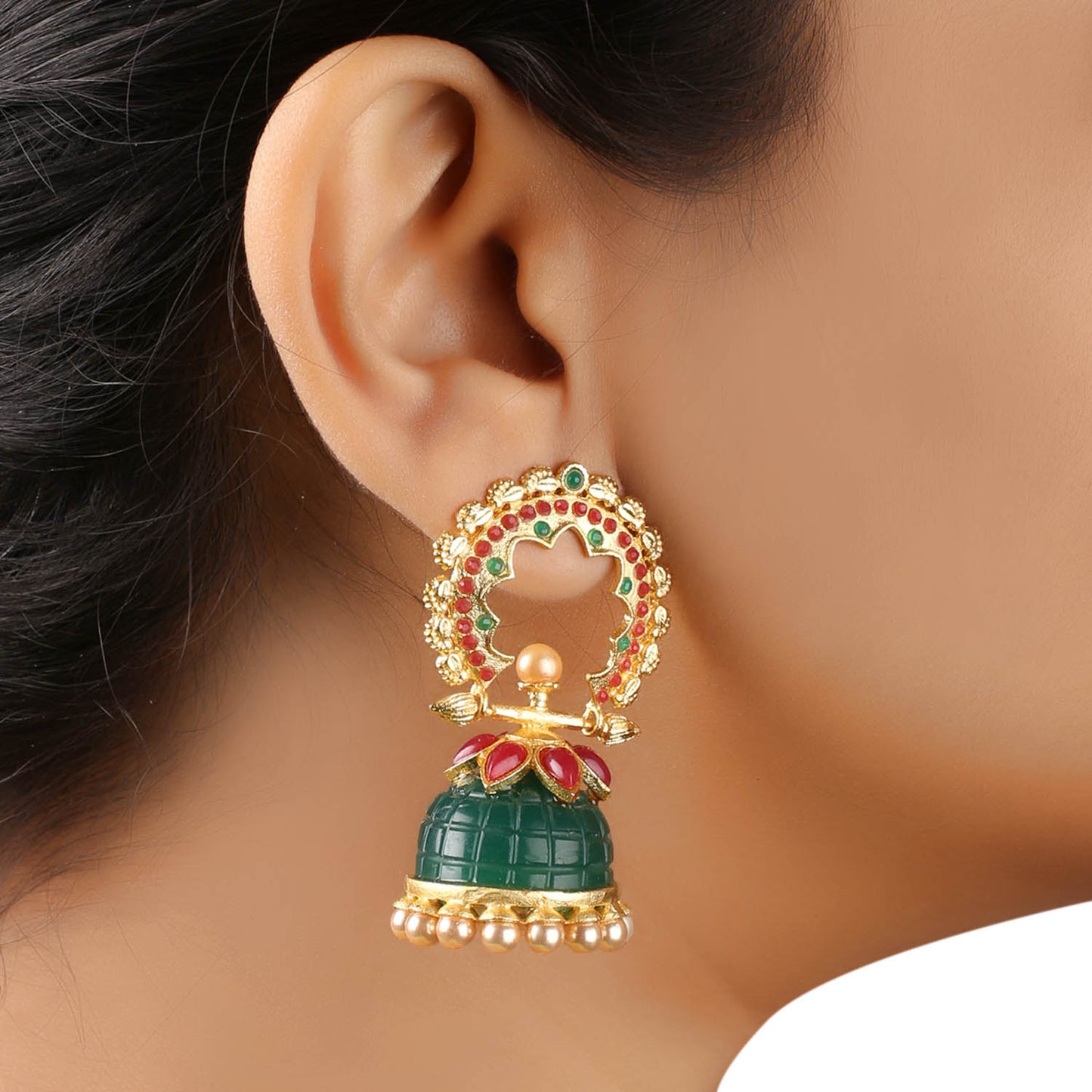 Multicolour Enameled Jhumki
