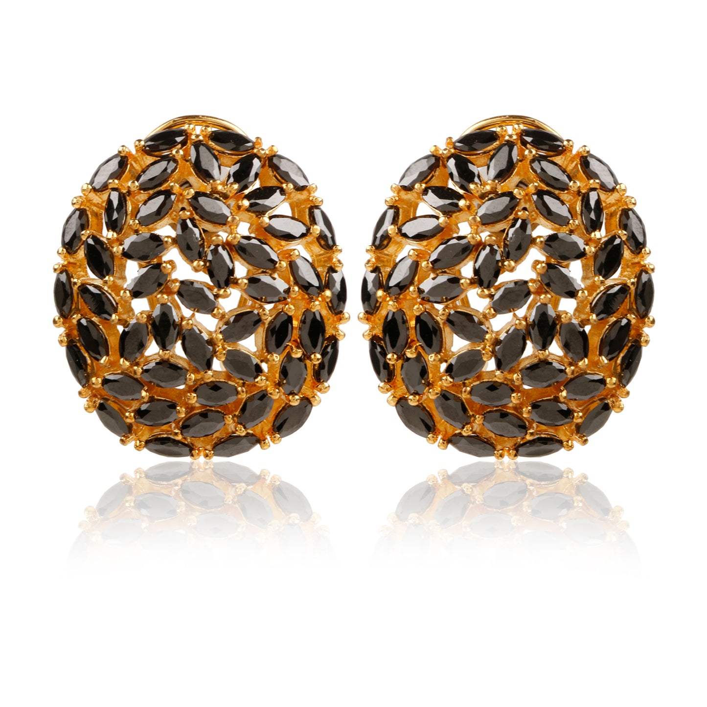 Black Marquise Studs