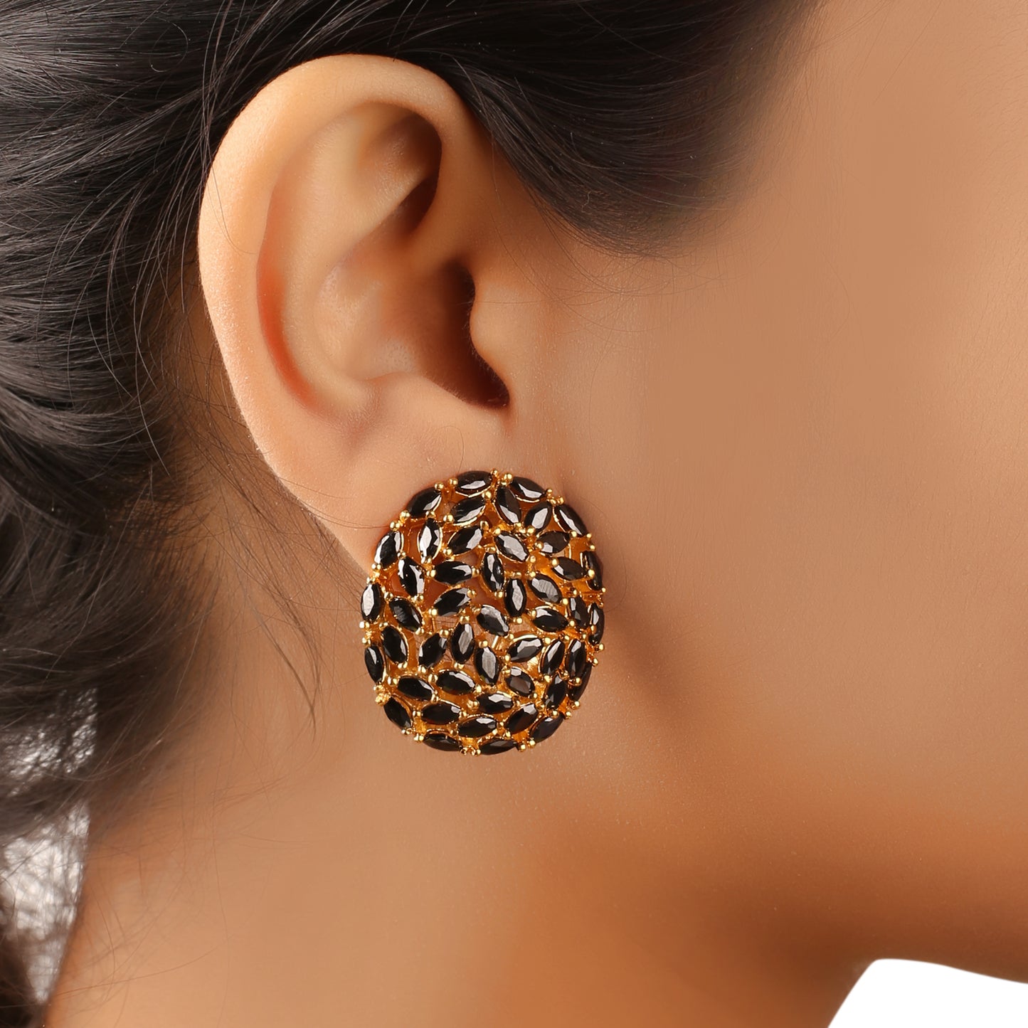 Black Marquise Studs