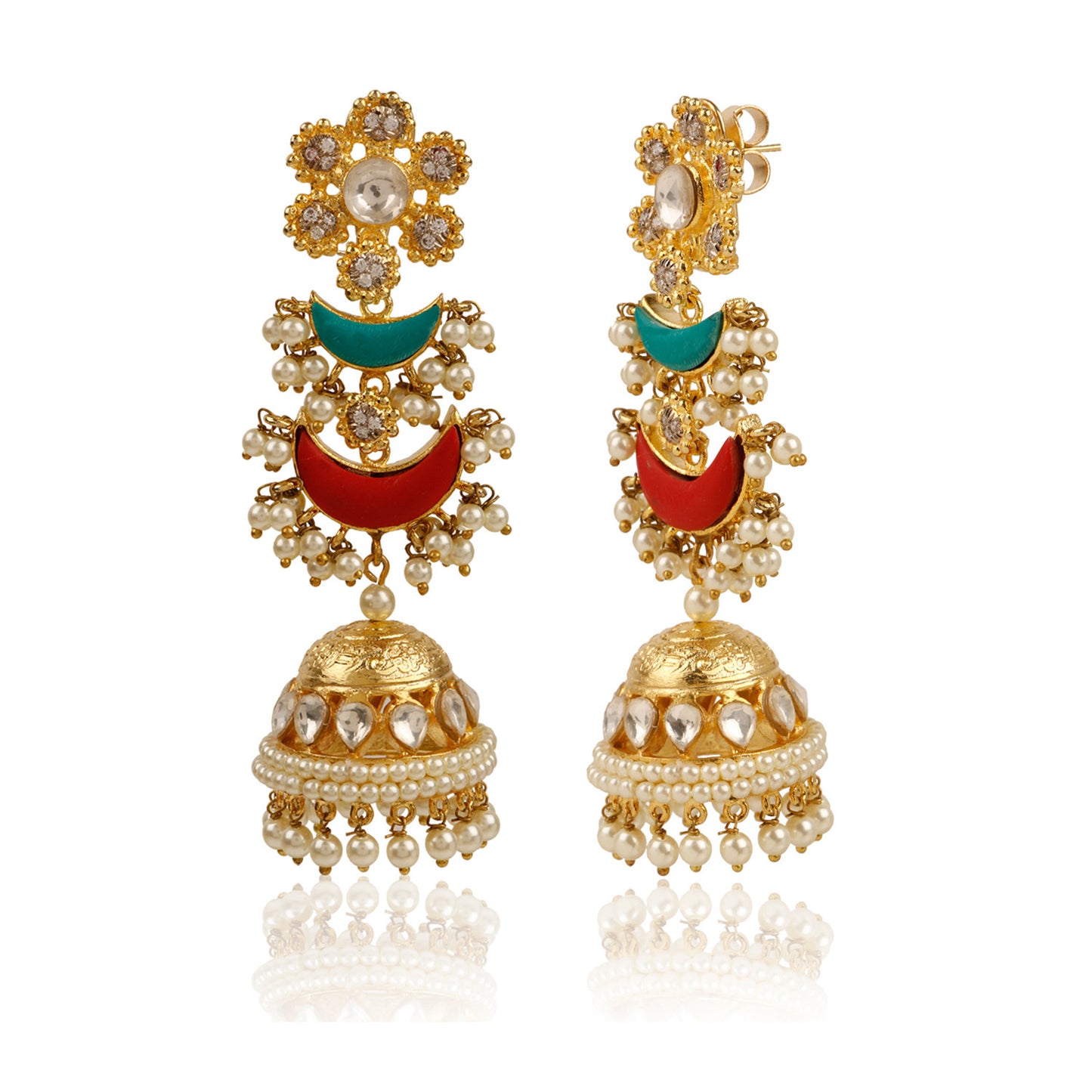Liana Multicolour Kundan Jhumki