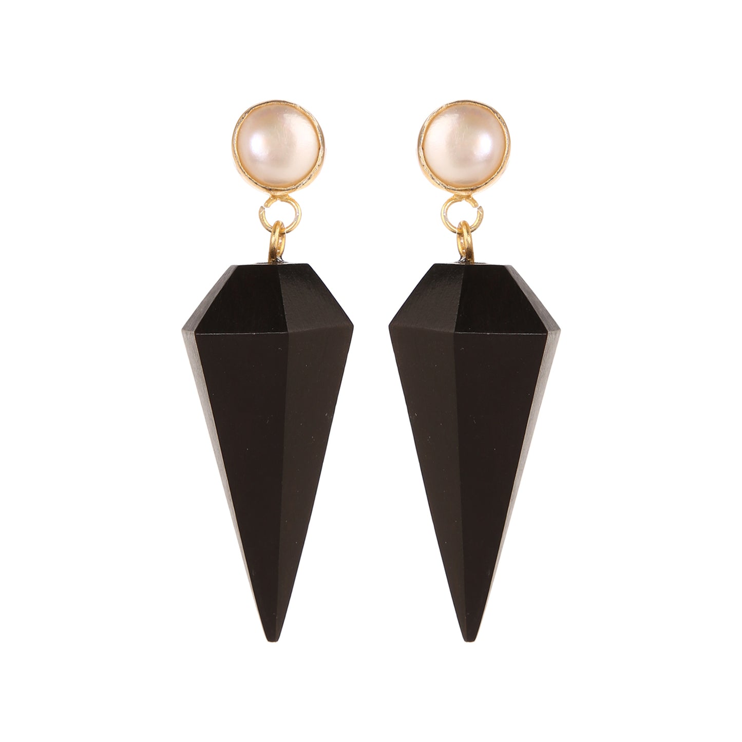 Black Olympe Wooden Earring
