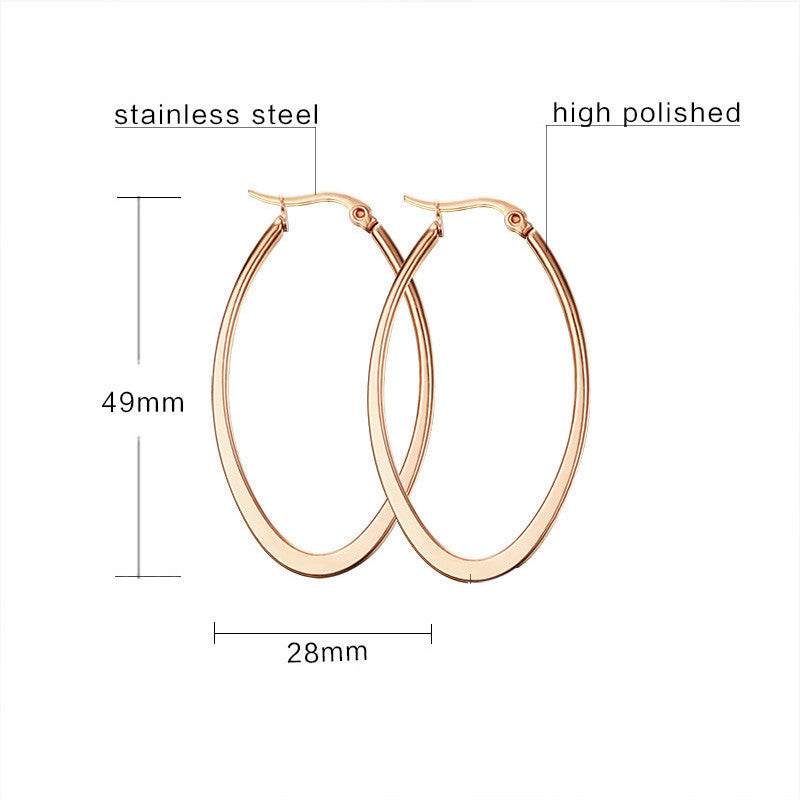Oval Rose Gold Hoops