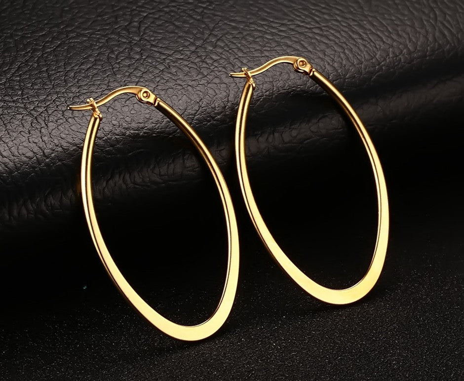 Oval Gold Hoops