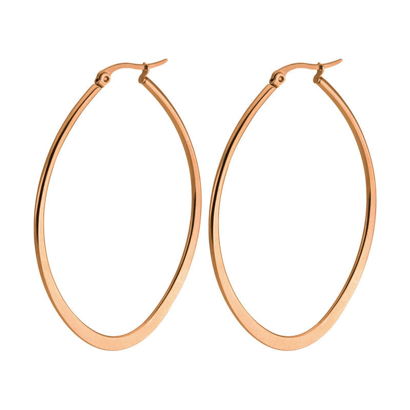 Oval Rose Gold Hoops