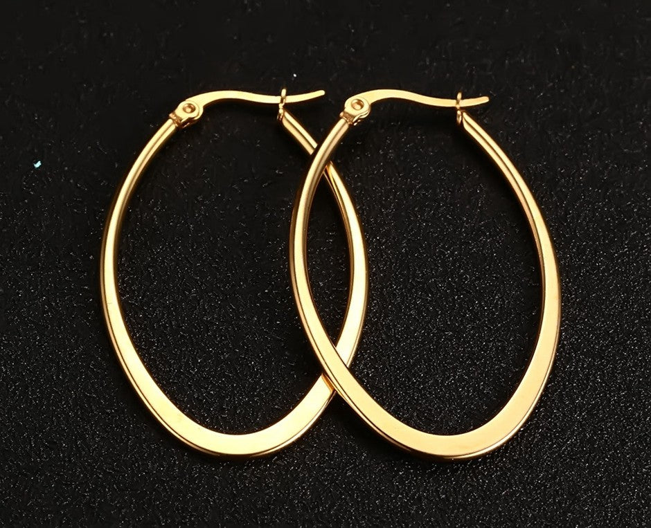 Oval Gold Hoops