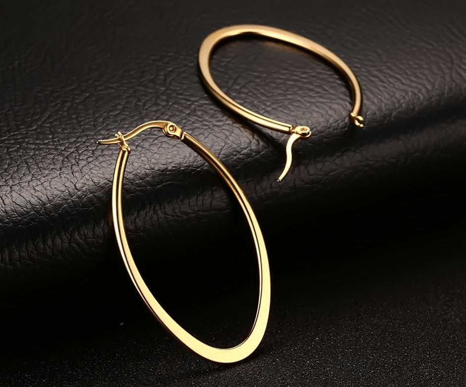 Oval Gold Hoops