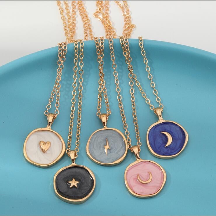 Pink Crescent Pendant