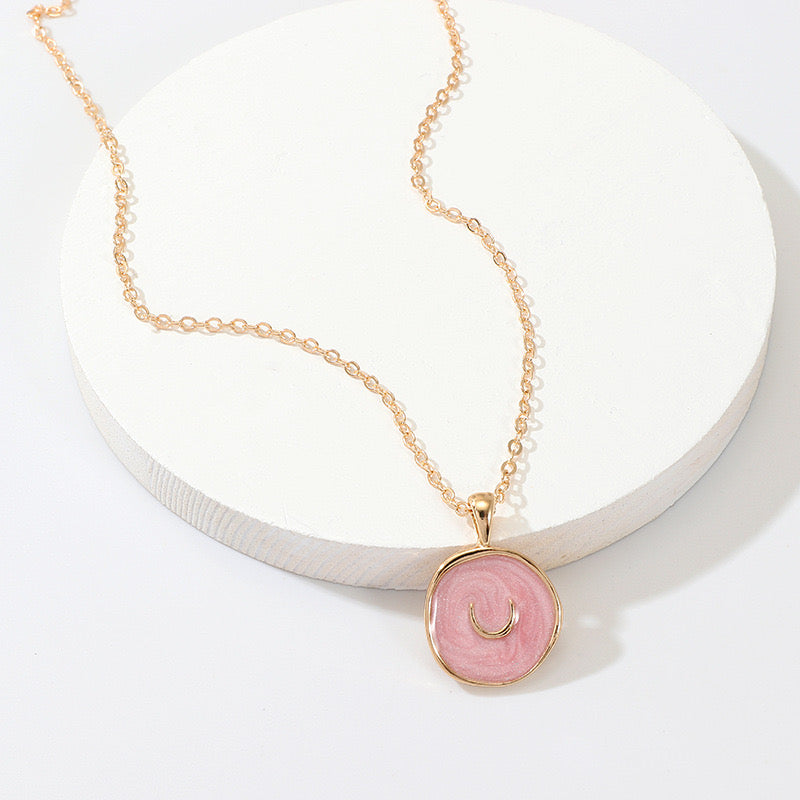 Pink Crescent Pendant