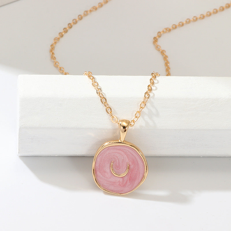 Pink Crescent Pendant