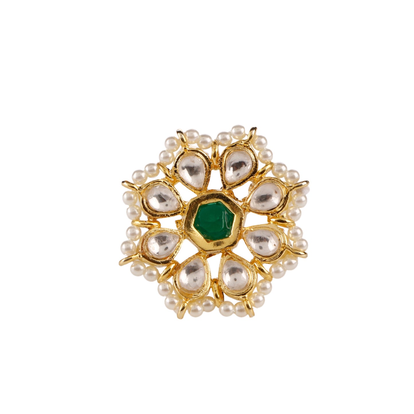 Kundan Emerald Ring