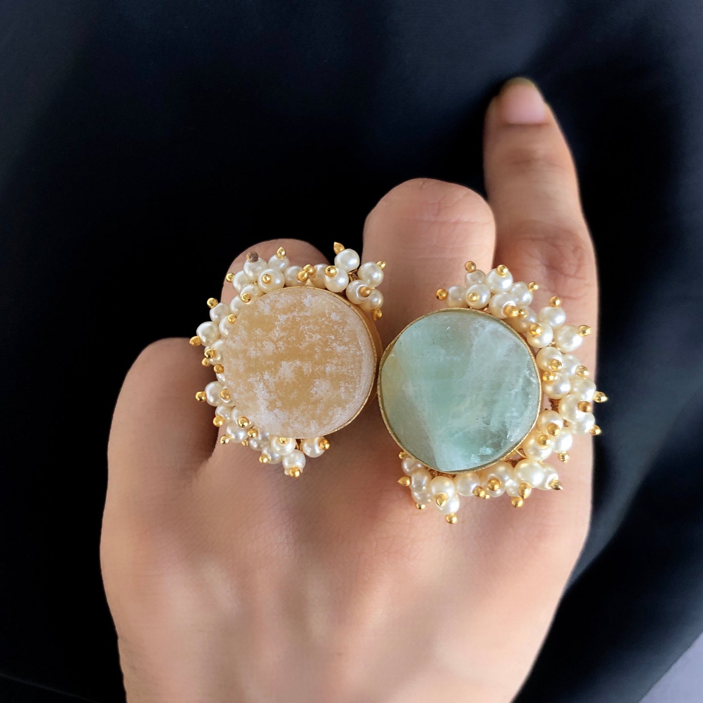 Dual Stone Druzy Ring