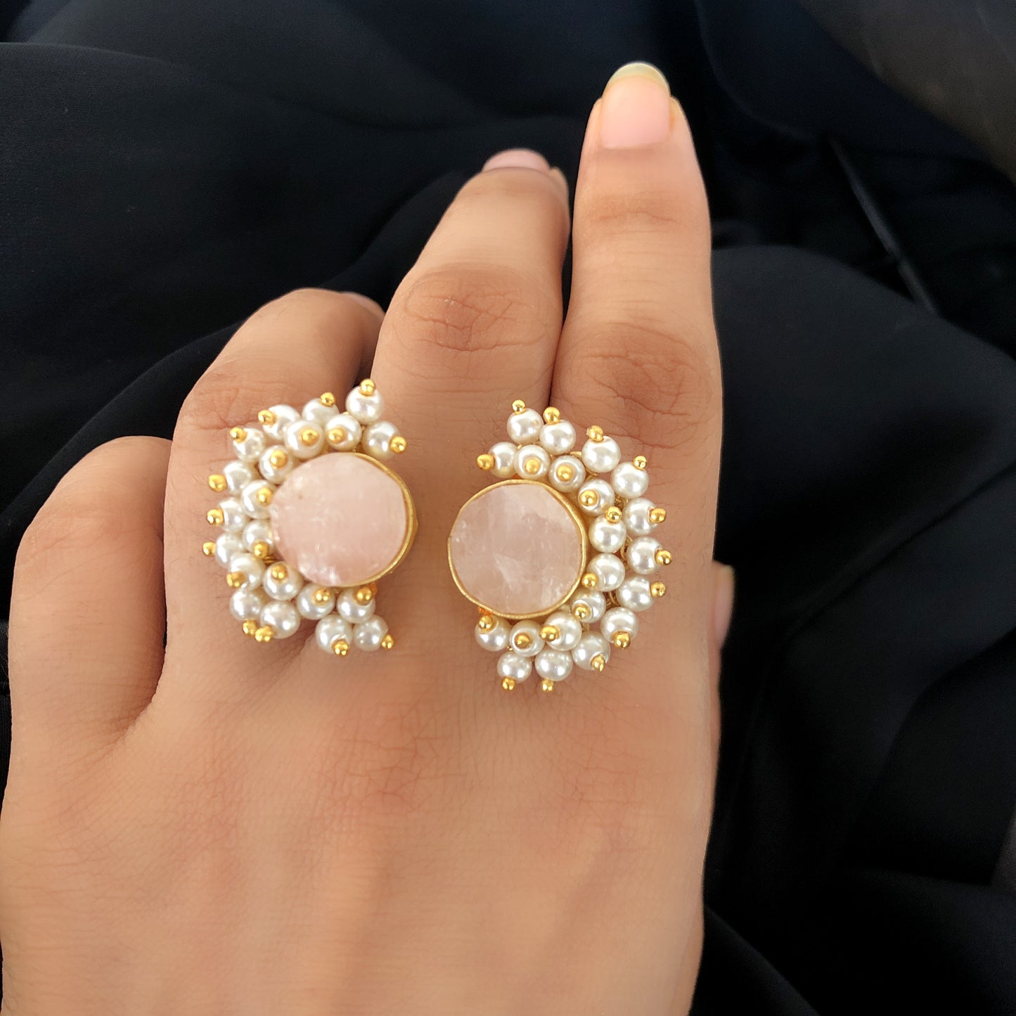 Pink Druzy Ring