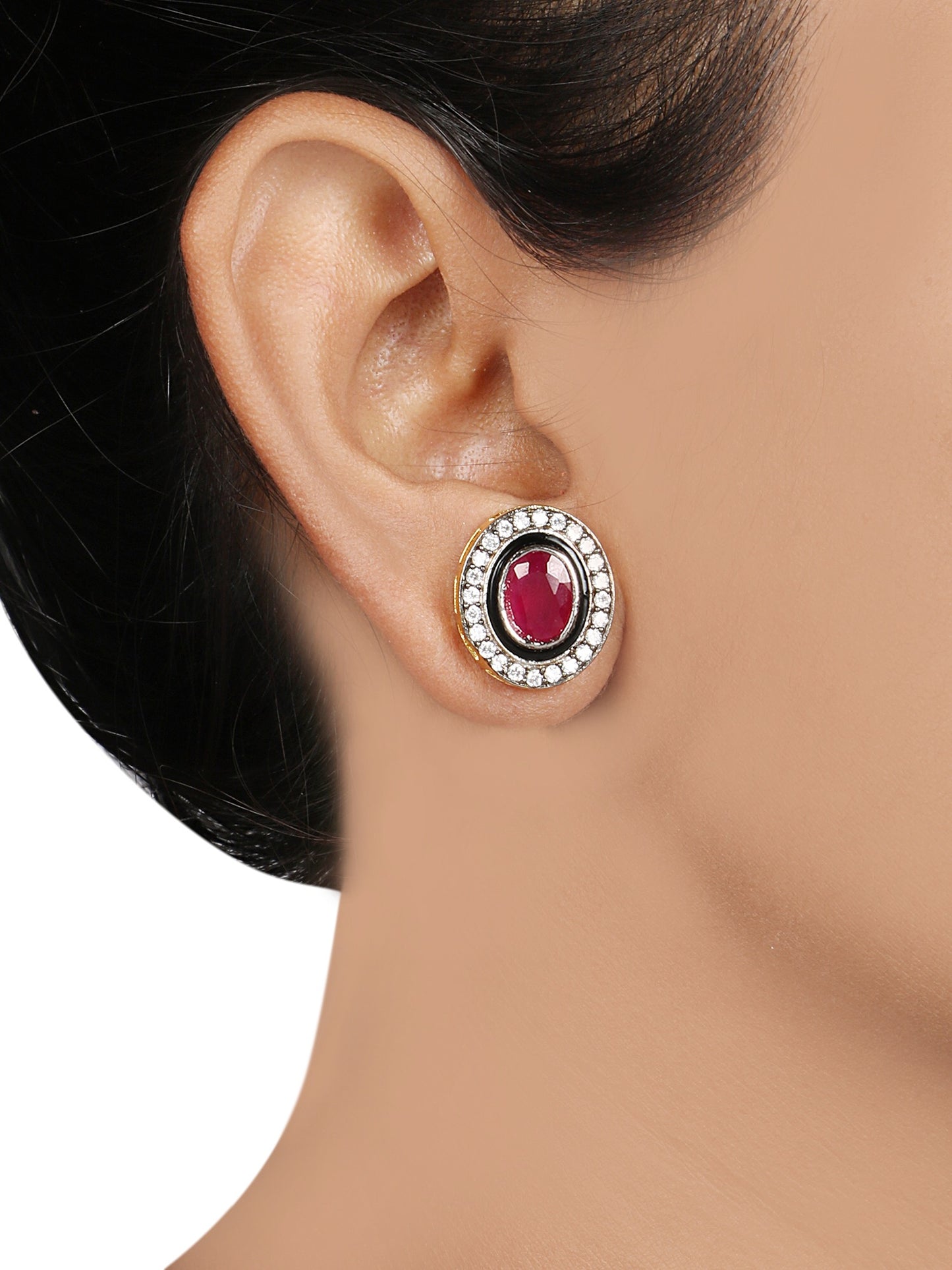 Ruby Kundan Studs
