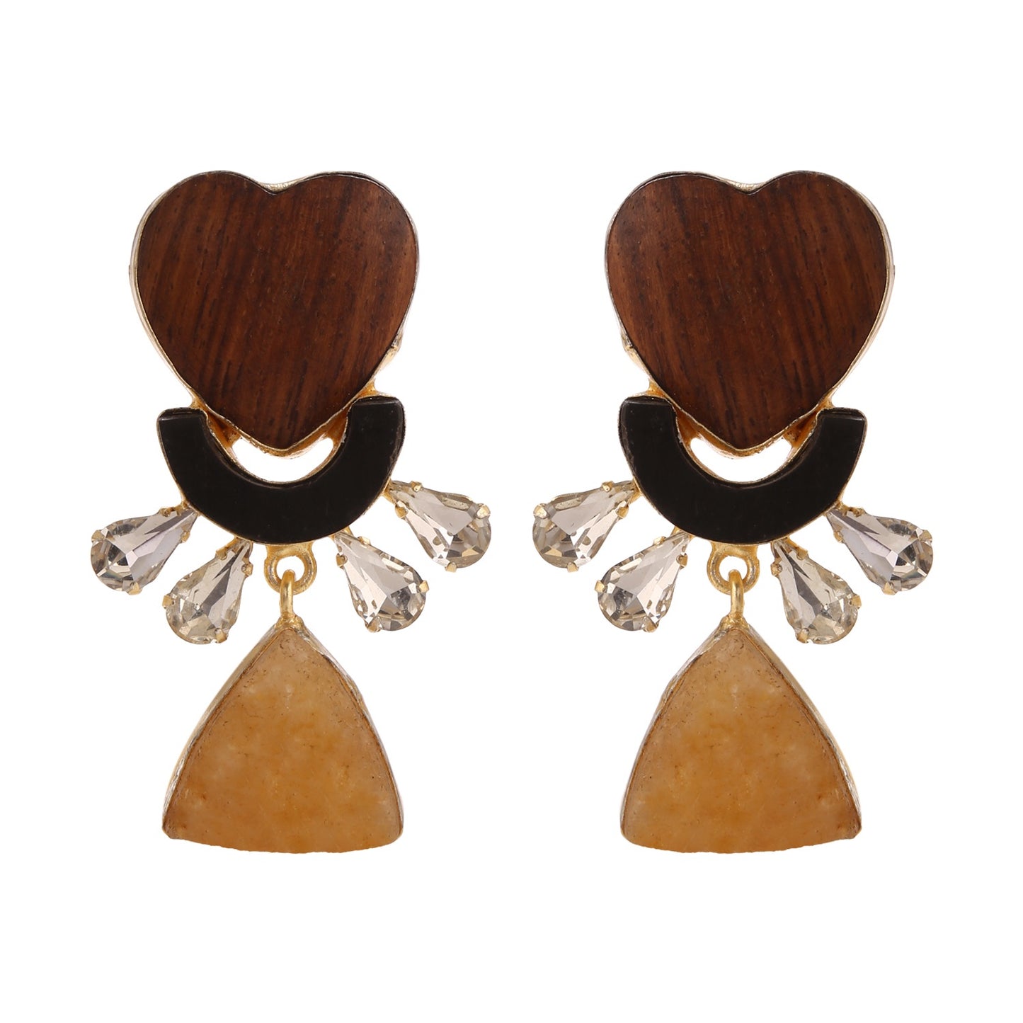 Wooden Heart Earrings