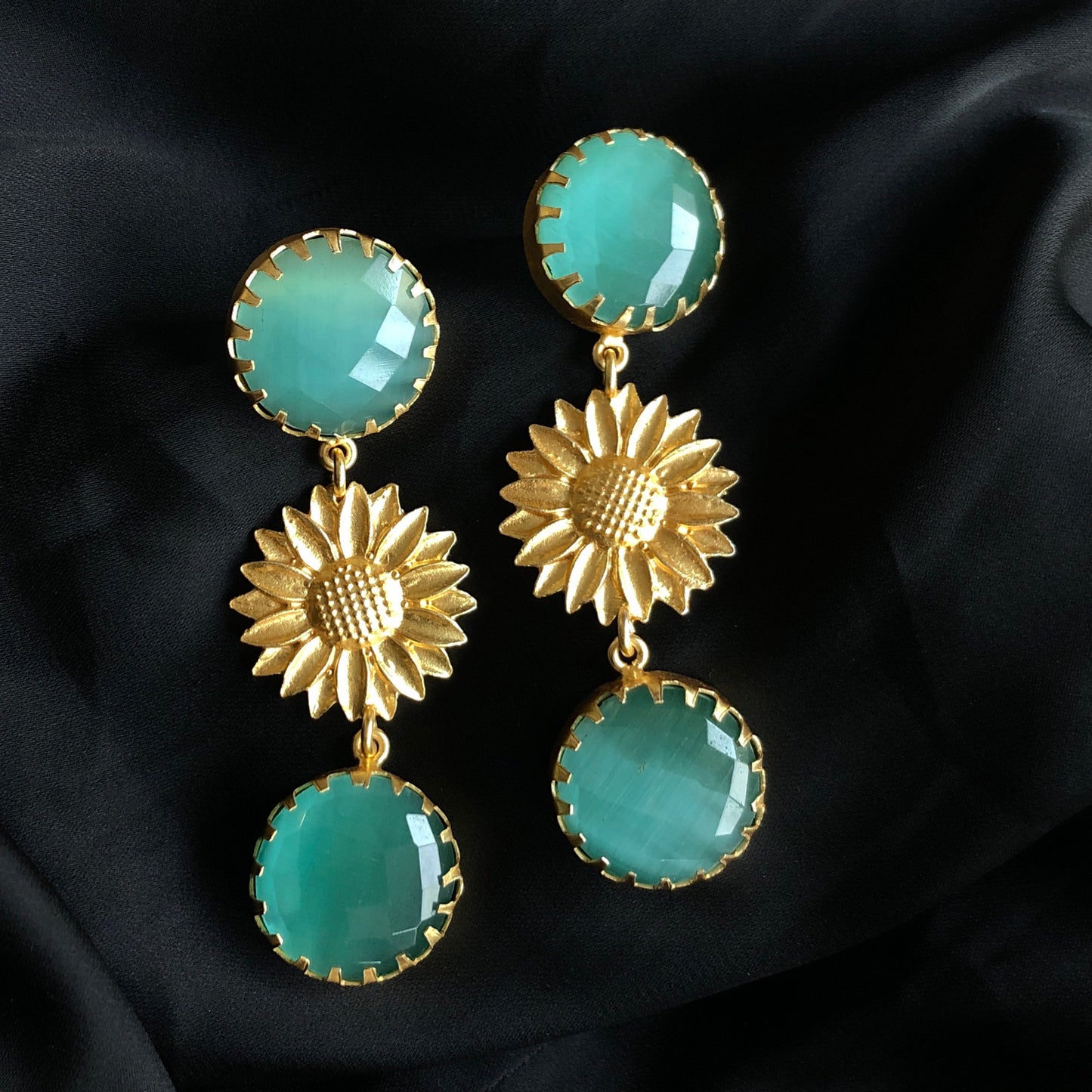 Mint Floral Earring