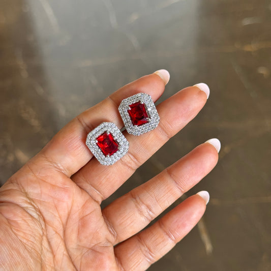 Ruby Diamond Studs