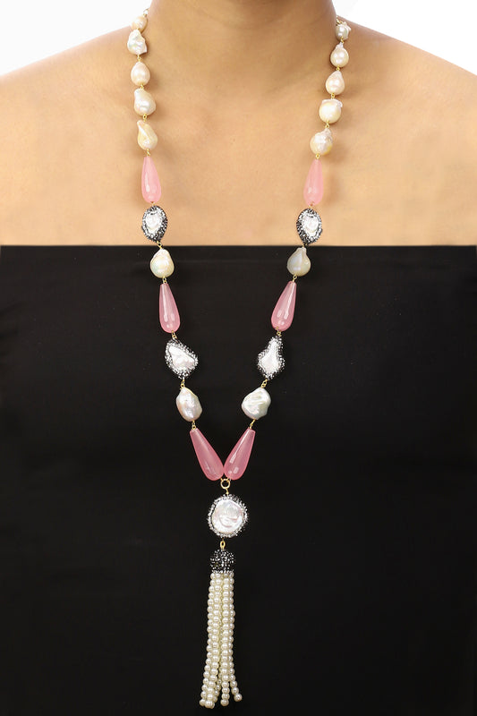 Rosabel Pearl Tassel Necklace