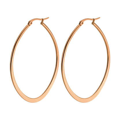 Oval Rose Gold Hoops