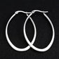 Oval Silver Hoops