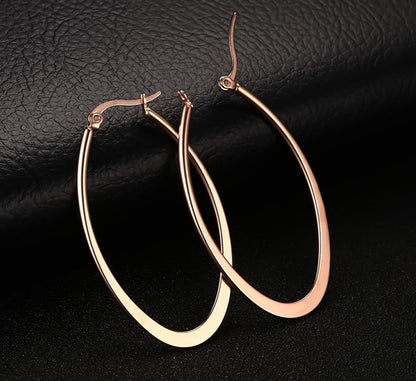 Oval Rose Gold Hoops