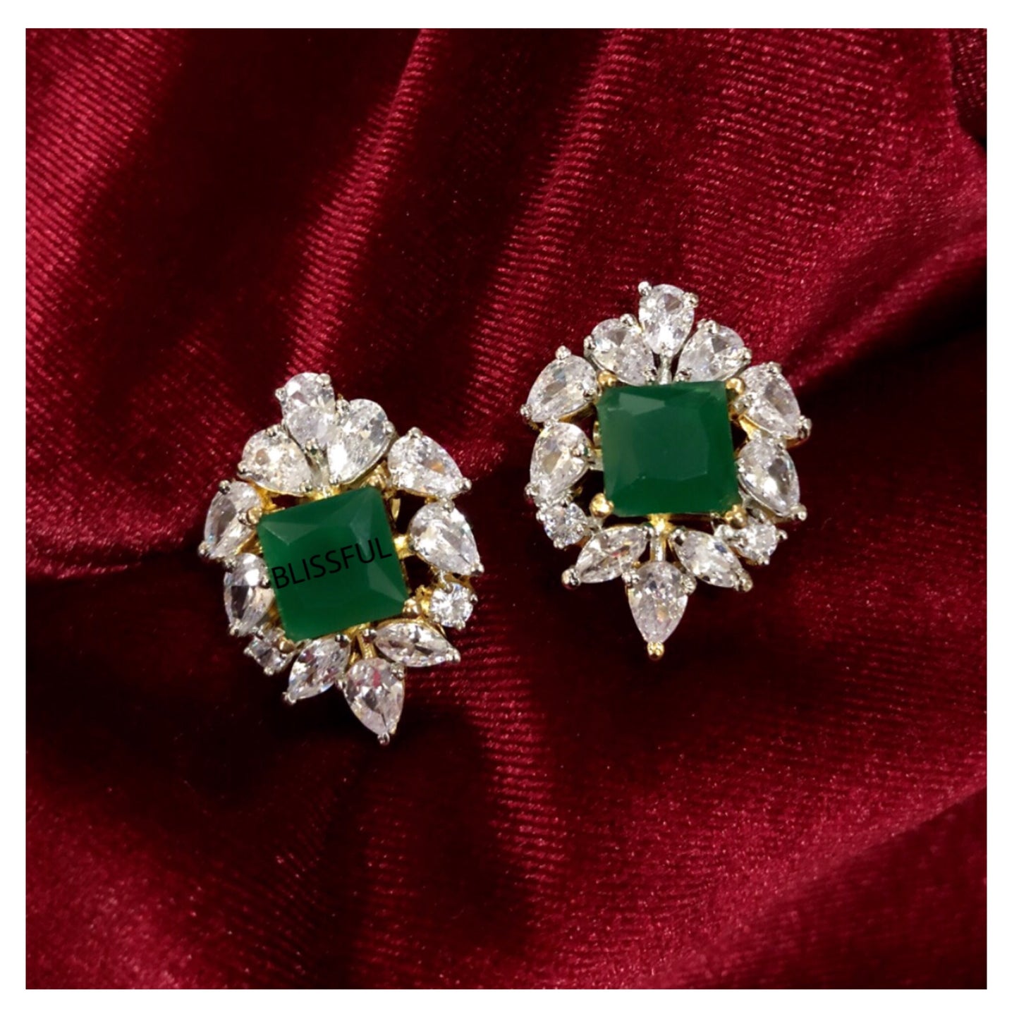 Gina Diamond Emerald Studs