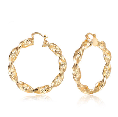 Twisted Gold Hoops