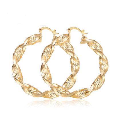 Twisted Gold Hoops