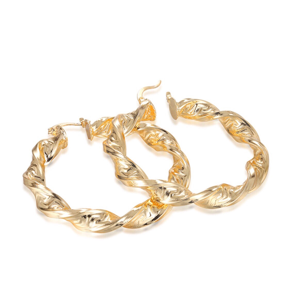 Twisted Gold Hoops